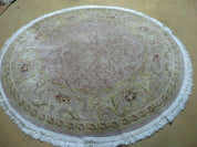6' X 6' Round Handmade Fine Chinese Floral Oriental Silk Wool Rug Carpet Nice