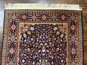 Indo Kashmiri Rug 3x5, Navy Blue, Very Fine 400 KPSI, Pair A