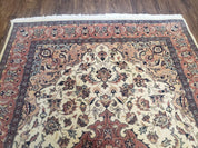 4x6 Handmade Top Quality Pakistani Floral Wool Rug Veg Dyes Carpet Beige Salmon