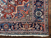 Antique Persian Heriz Rug – 11x16 Palace Size, Geometric Medallion, 1920s