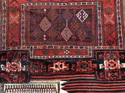 Persian Tribal Nomadic Saddle Cover Rug, Antique, Handmade, Wool, Red Ivory Black, Collectible, Shashavan