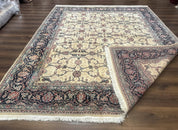 Sino Persian Rug 8x10, Allover Pattern, Beige and Midnight Blue, Wool Oriental Carpet