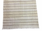 5x8 Turkish Kilim Rug, Flatweave Carpet, Striped Blanket, Southwestern Design, New, Gray, Wool, High Quality, Hand-Knotted