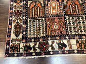 Persian Bakhtiari Tribal Rug 7x10, Panel Design, Semi Antique
