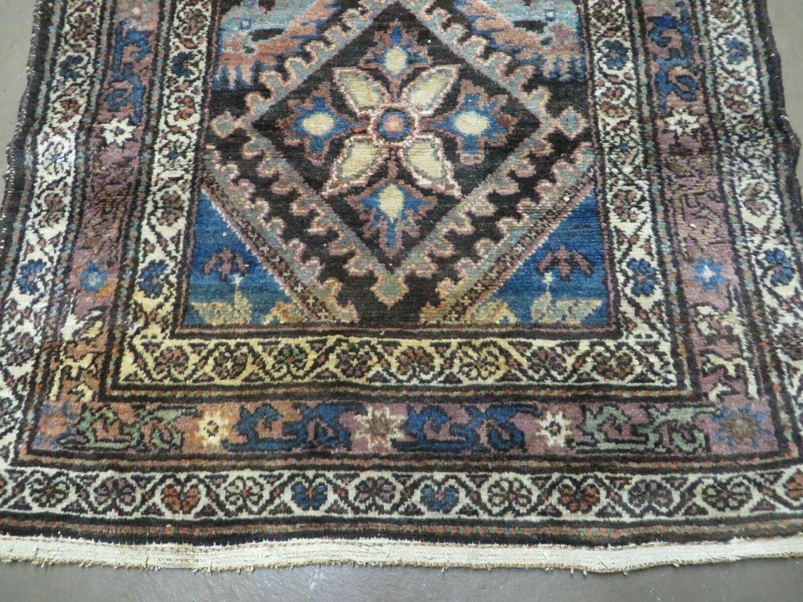 3' X 6' Antique Handmade India Floral Oriental Wool Rug Veg Dyes Nice
