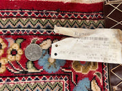 Wonderful Persian Qum Runner Rug 2.8 x 10 ft, Floral Medallions with Bird Motifs, Hand Knotted Wool Fine Oriental 10ft Hallway Runner, Cream Red