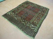 Antique Turkoman Ensi Wool Rug 4x5