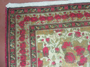 5' X 6' Antique Handmade India Floral Oriental Wool Rug Roses Flowers Traditional Contemporary Design