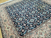 6' X 6' Gorgeous Handmade India Floral Oriental Wool Rug Square Blue Carpet Wow