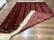 Persian Turkoman Rug 7x9, Red Tribal Carpet
