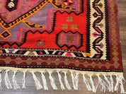 Persian Kurdish Zarand Kilim Rug 5x9, Red, Geometric Medallions, Wide Runner