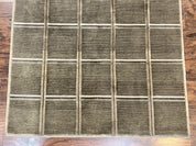 Tibetan Rug 4x6, Green Wool Handmade Area Rug 4 x 6, Panel Design, Modern Contemporary