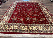 Indo Persian Rug 8x10, Red and Cream, Floral, Pande Cameron
