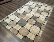 Tibetan Wool Rug 5x8, Contemporary Modern Carpet, Abstract Design, Soft Thick Pile, Pair B