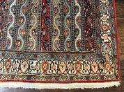 Persian Qum Rug 4x7, Striped Paisley Boteh Design