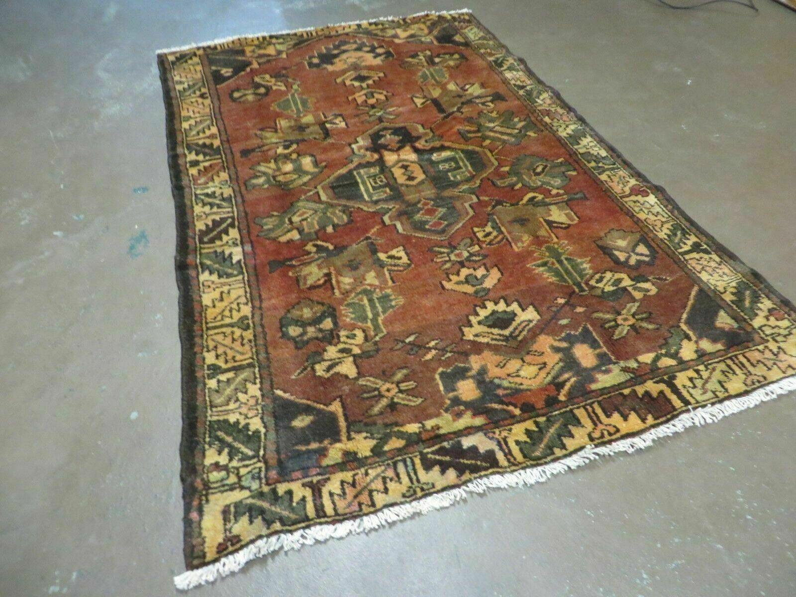 4' X 6' Antique 1920 Handmade Turkish Wool Rug Veg Dye Nice