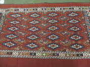 45" X 32" Antique Handmade Bokhara Turkoman Yomud Chuval Wool Rug Soumak NICE