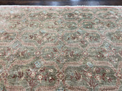 Large Modern Pakistani Rug 9x12, Handmade Wool Carpet, Peshawar Rug, Hand Knotted Oriental Rug, Contemporary, Floral, Light Green
