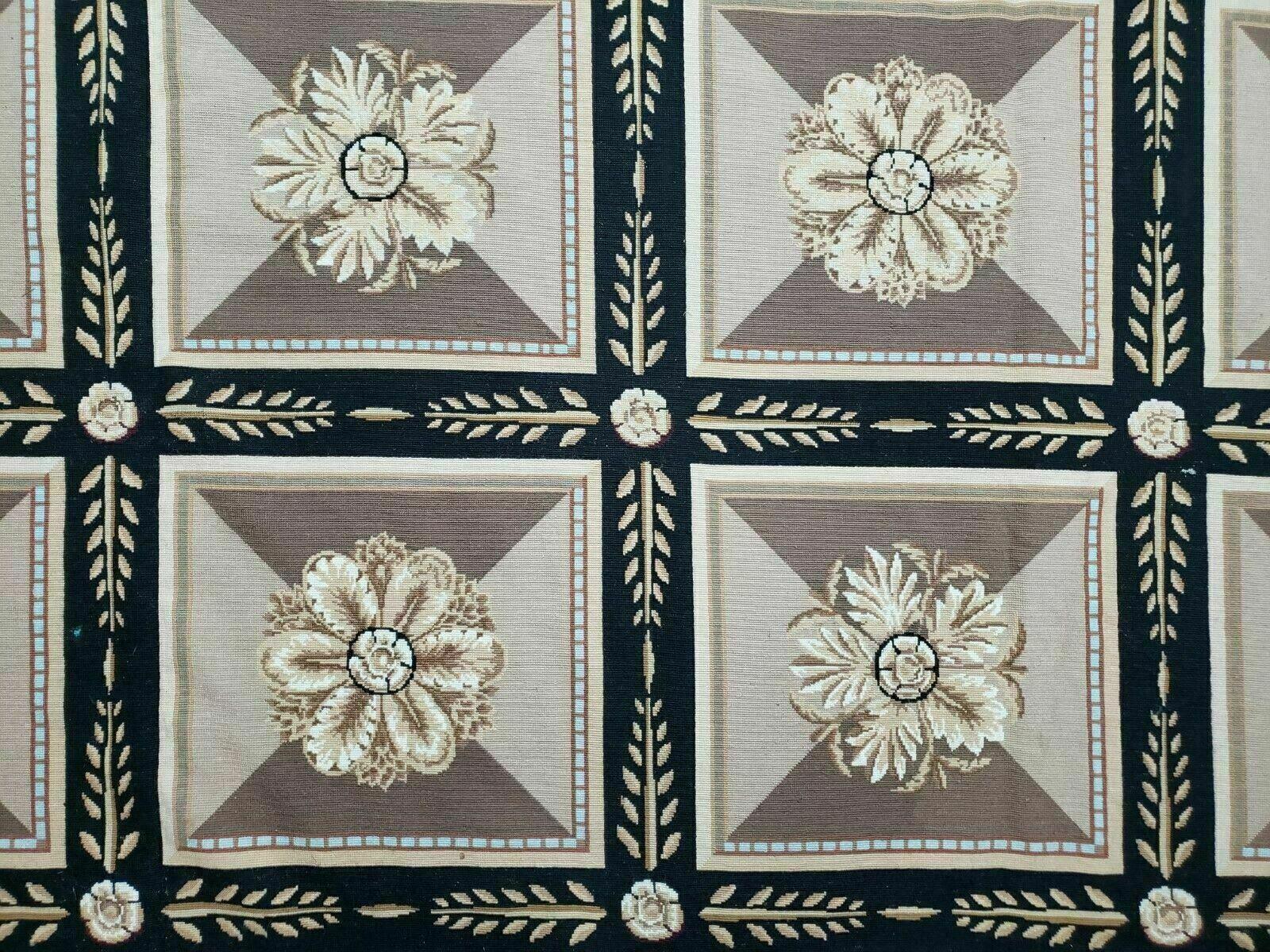 9' X 12' Handmade English Aubusson Savonnerie Design Needlepoint Wool Rug Nice