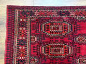 Antique Turkoman Salor Rug, Turkoman Textile, Fine 400 KPSI, Red, Persian Tribal Rug