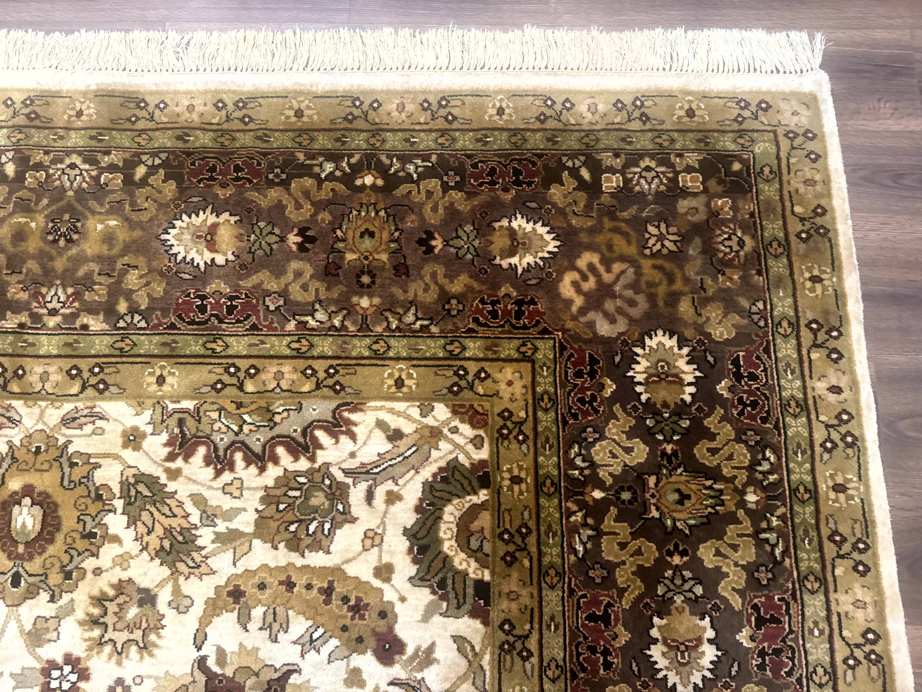 Indo Persian Mahal Rug 8x10, Floral Traditional Wool Oriental Carpet