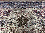 Rare Antique Indian Agra Rug, Early 20th Century Indian Carpet, Animal and Angel Motifs, Hunting Scene, Collectible Oriental Carpet, Wow