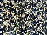 Sino Persian Rug 6x9, Hand Knotted Wool Carpet, Floral Allover, Blue Cream-Tan