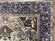 Rare Antique Indian Agra Rug, Early 20th Century Indian Carpet, Animal and Angel Motifs, Hunting Scene, Collectible Oriental Carpet, Wow