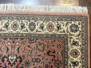 Pak Persian Rug 4x6, Pink and Cream, Very Fine 225 KPSI, Handmade Wool Oriental Carpet