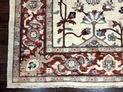 Peshawar Rug 10x14, Beige and Rust Red, Large Pak Persian Rug, Pakistani Rug