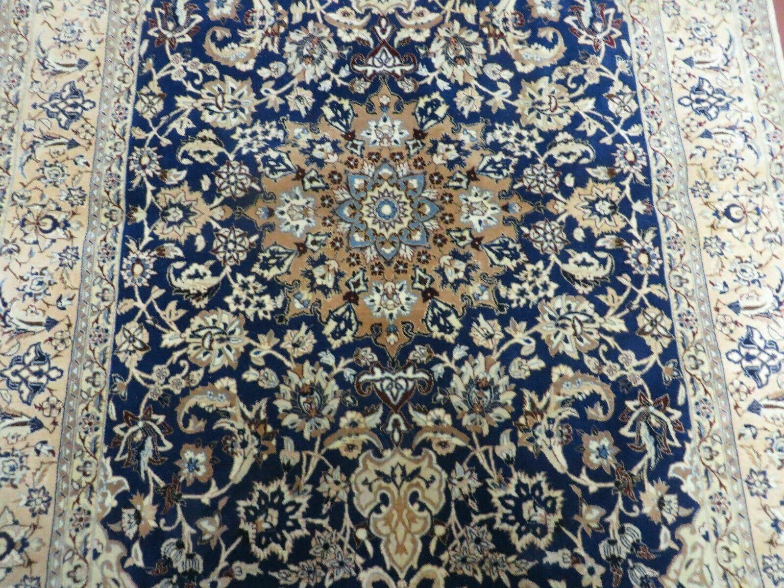 4' X 6' Handmade Ultra Fine India Floral Oriental Wool Silk Rug Hand Knotted