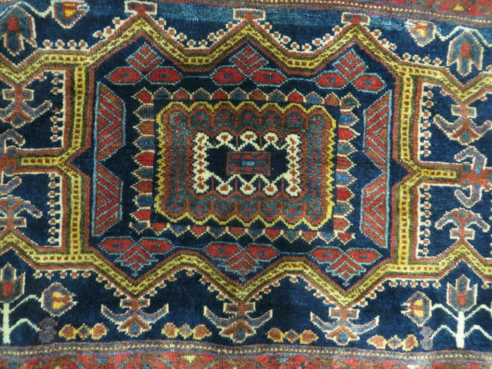 3' X 4.5' Antique Handmade Turkish Tribal Wool Rug Double Saddle Bag Nice