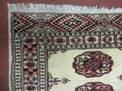 2' 7" x 7' Handmade Finely Knotted Pakistani Turkoman Bokhara Detailed Wool Rug