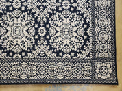 4x6 Power-Loomed Rug Dark Navy Blue & Ivory Oriental Carpet Nice