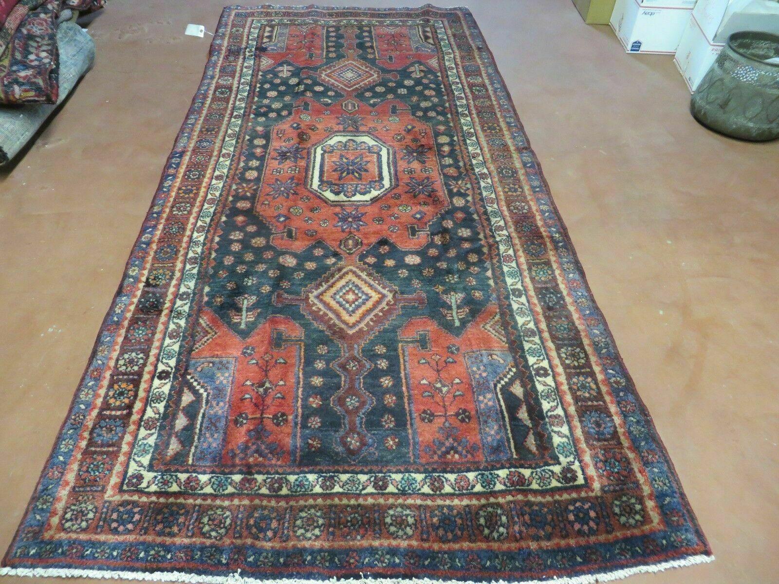 4' X 9' Antique Handmade Turkish Tribal Oriental Geometric Wool Rug # 605