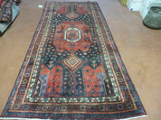 4' X 9' Antique Handmade Turkish Tribal Oriental Geometric Wool Rug # 605