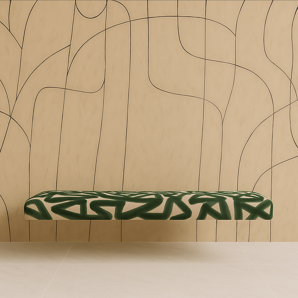 Floating Velvet Bench for Restaurant Dining, Entryway or Kitchen