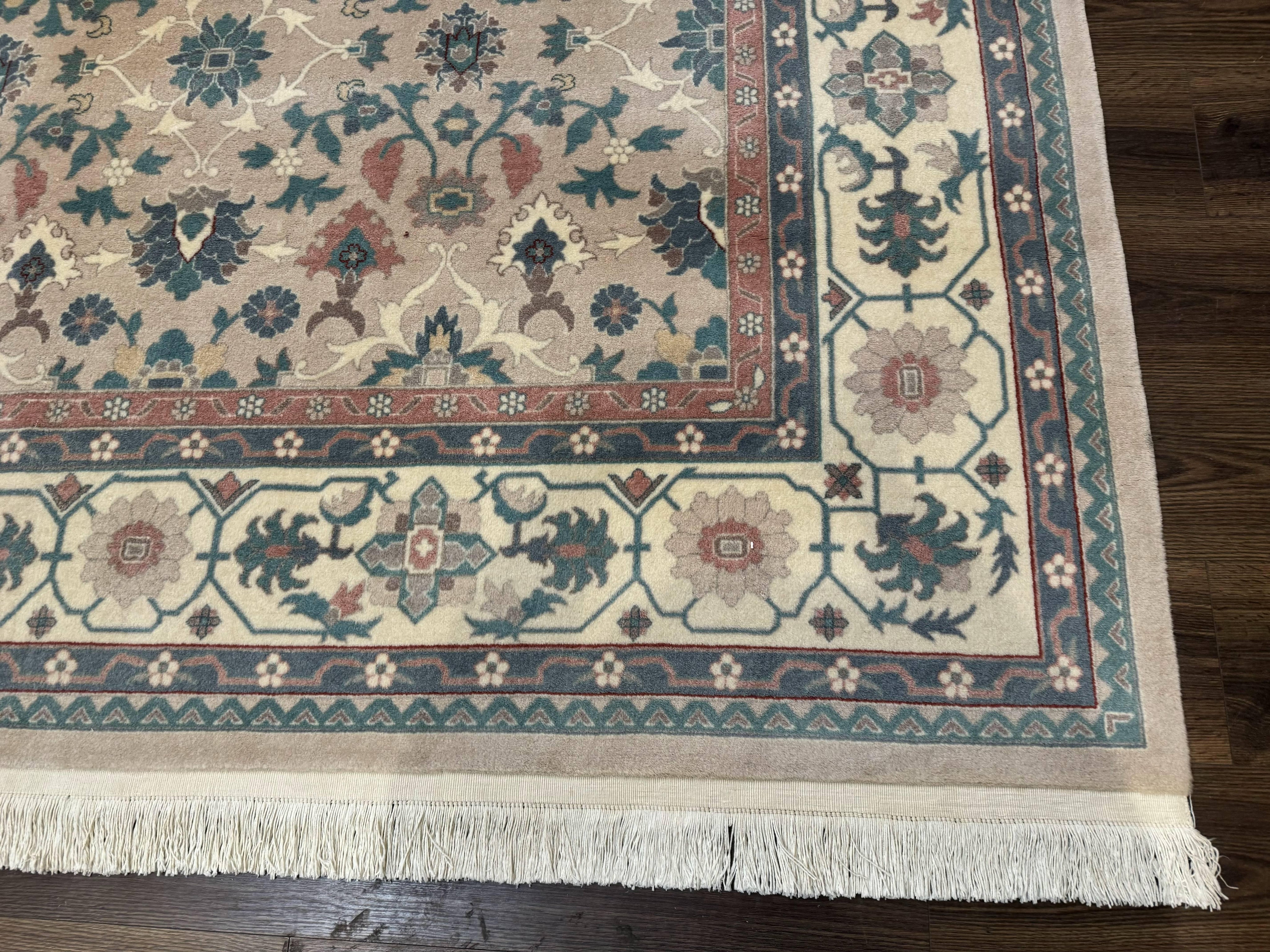 Palace Size Wool Rug 10x18, Sino Persian Kerman Rug, Oversized Hand Knotted Carpet, Light Taupe, Allover Pattern