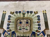 South American Rug 6x7, Unique Native American Design, Ivory, Ecuador Rug, Handmade Wool