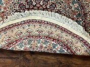 Round Silk Rug 3x3, Extremely Fine 580 KSPI, Sino Persian Round Handmade Carpet, Silk on Silk