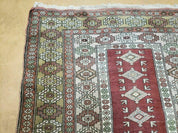 4' X 8' Antique Handmade Turkish Melas Oushak Wool Rug