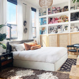 Black Leather Wall-Mount Headboard | Modern King Size Decor
