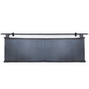 Black Leather Wall - Mount Headboard | Modern King Size Decor - BlackclassicfurnitureHUNTEDFOX - black woven leather king headboard hanging from black metal rod