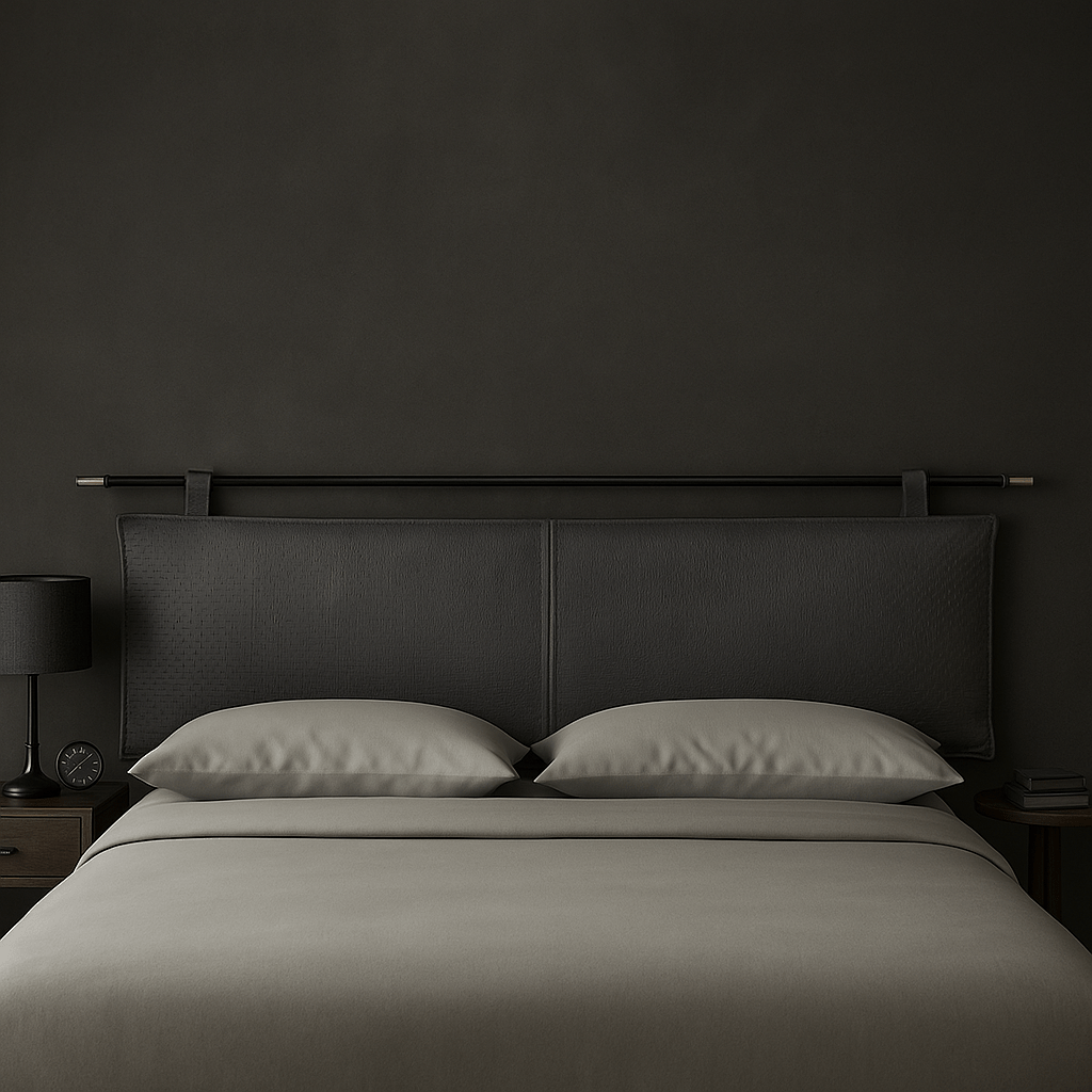 Black Leather Wall - Mount Headboard | Modern King Size Decor - BlackclassicfurnitureHUNTEDFOX - Black Leather Wall - Mount Headboard | Modern King Size Decor