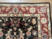 Black Sino Persian Rug 3x5, Wool with Silk Highlights, Floral, Fine 170 KPSI - Jewel RugsShopify CollectiveHUNTEDFOX - Black Sino Persian Rug 3x5, Wool with Silk Highlights, Floral, Fine 170 KPSI