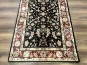 Black Sino Persian Rug 3x5, Wool with Silk Highlights, Floral, Fine 170 KPSI - Jewel RugsShopify CollectiveHUNTEDFOX - Black Sino Persian Rug 3x5, Wool with Silk Highlights, Floral, Fine 170 KPSI