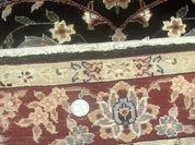 Black Sino Persian Rug 3x5, Wool with Silk Highlights, Floral, Fine 170 KPSI - Jewel RugsShopify CollectiveHUNTEDFOX - Black Sino Persian Rug 3x5, Wool with Silk Highlights, Floral, Fine 170 KPSI