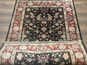 Black Sino Persian Rug 3x5, Wool with Silk Highlights, Floral, Fine 170 KPSI - Jewel RugsShopify CollectiveHUNTEDFOX - Black Sino Persian Rug 3x5, Wool with Silk Highlights, Floral, Fine 170 KPSI