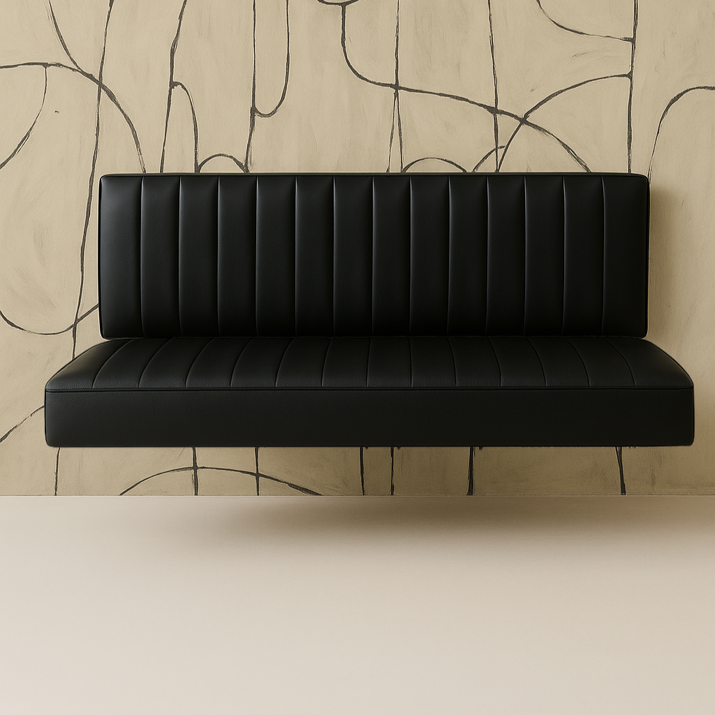 Lucca IT | Vegan Floating Black Leather Bench