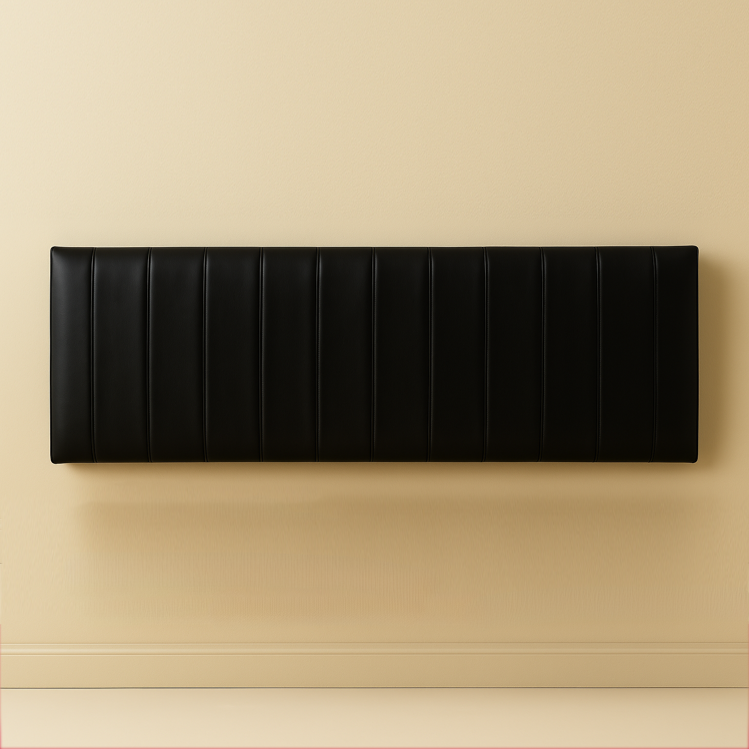 Lucca IT | Vegan Floating Black Leather Bench